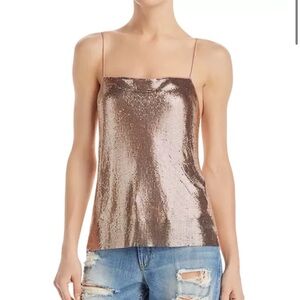 Alice + Olivia Metallic Sequin Camisole - Rose Gold